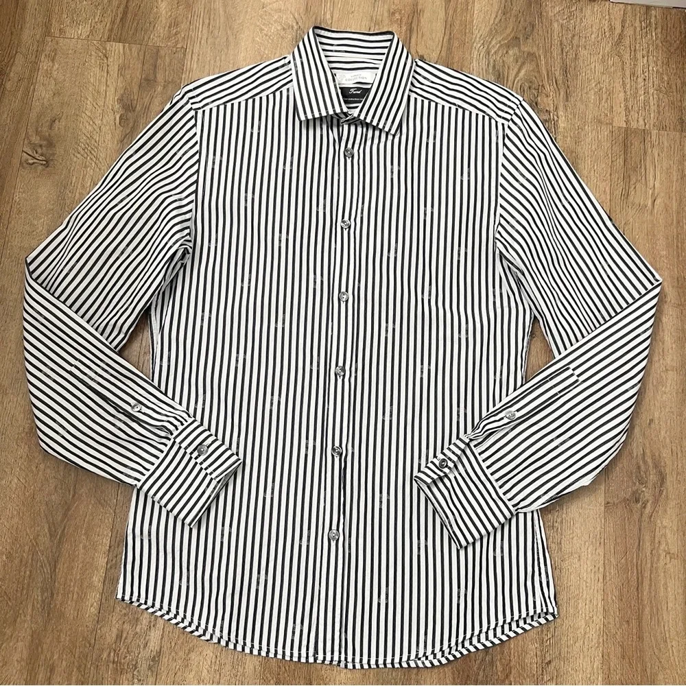 Versace Collection Trend Men’s Stripe Dress Shirt - Picture 3 of 12